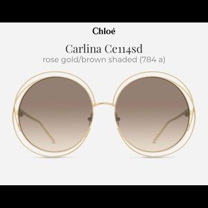 Chloe Carlina rose gold shaded brown sunglasses